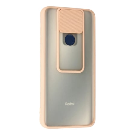 Xiaomi Redmi Note 9 Kılıf Palm Buzlu Kamera Sürgülü Silikon - Pembe