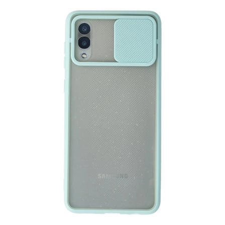 Samsung Galaxy A02 Kılıf Palm Buzlu Kamera Sürgülü Silikon - Turkuaz