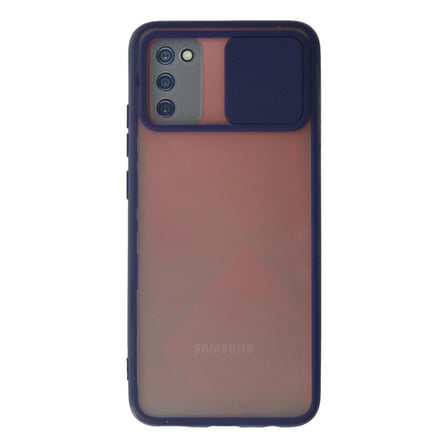 Samsung Galaxy A02s Kılıf Palm Buzlu Kamera Sürgülü Silikon - Lacivert
