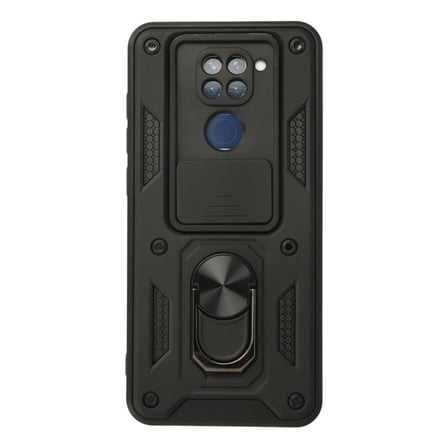 Xiaomi Redmi Note 9 Kılıf Pars Lens Yüzüklü Silikon - Siyah