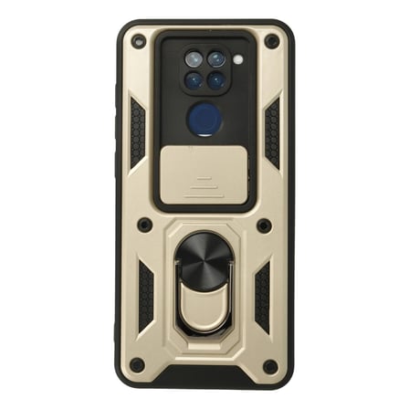 Xiaomi Redmi Note 9 Kılıf Pars Lens Yüzüklü Silikon - Gold