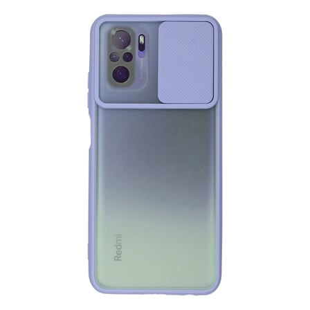 Xiaomi Redmi Note 10 Kılıf Palm Buzlu Kamera Sürgülü Silikon - Lila