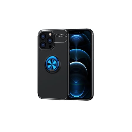 Apple İphone 13 Pro Kılıf Range Yüzüklü Silikon - Siyah-mavi
