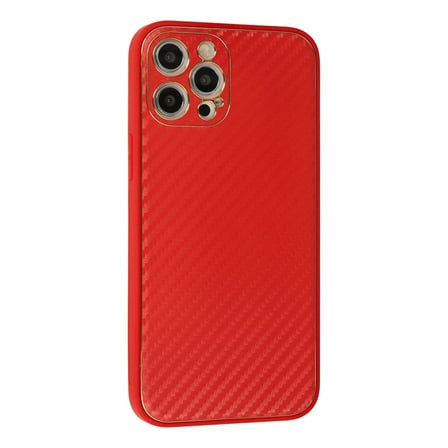 Apple İphone 12 Pro Max Kılıf Coco Karbon Silikon - Kırmızı