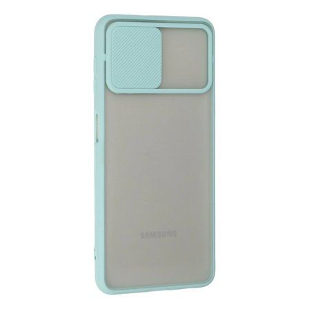 Samsung Galaxy A22 Kılıf Palm Buzlu Kamera Sürgülü Silikon - Turkuaz