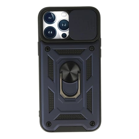 Apple İphone 13 Pro Max Kılıf Pars Lens Yüzüklü Silikon - Lacivert