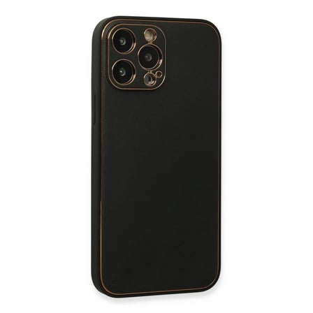 Apple İphone 13 Pro Max Kılıf Coco Deri Silikon Kapak - Siyah