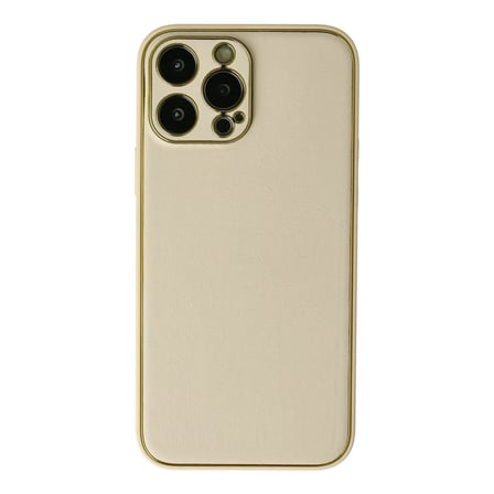Apple İphone 13 Pro Kılıf Coco Deri Silikon Kapak - Gold