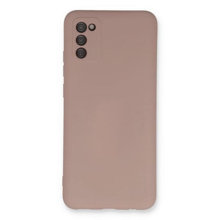 Samsung Galaxy A03s Kılıf Nano İçi Kadife Silikon - Pudra