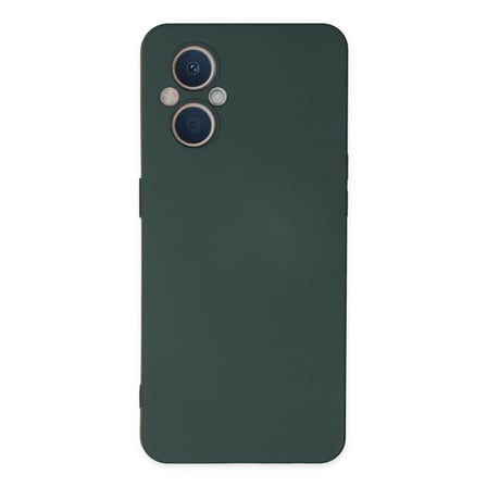 Oppo Reno 7 Lite Kılıf Nano İçi Kadife Silikon - Koyu Yeşil