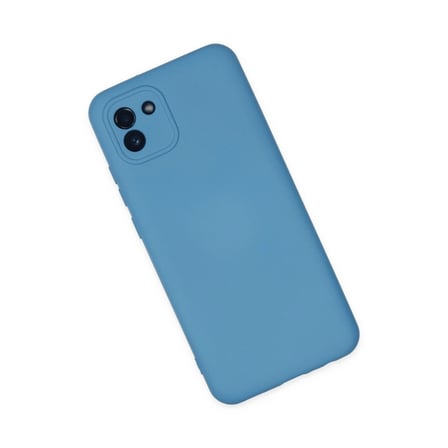 Samsung Galaxy A03 Kılıf Nano İçi Kadife Silikon - Mavi