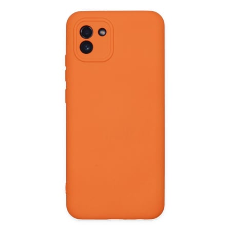 Samsung Galaxy A03 Kılıf Nano İçi Kadife Silikon - Turuncu