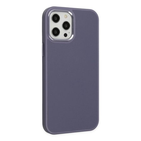 Apple İphone 12 Pro Max Kılıf Asya Deri Silikon - Mor