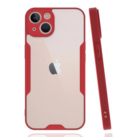 Apple İphone 14 Plus Kılıf Platin Silikon - Kırmızı