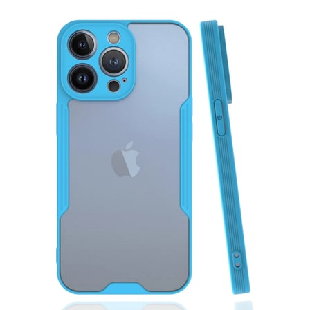 Apple İphone 14 Pro Max Kılıf Platin Silikon - Mavi