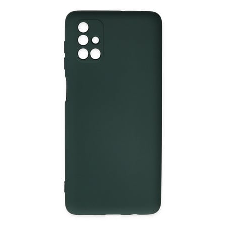 Samsung Galaxy M51 Kılıf Nano İçi Kadife Silikon - Koyu Yeşil