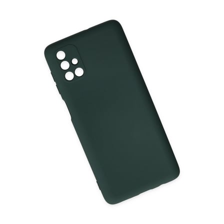 Samsung Galaxy M51 Kılıf Nano İçi Kadife Silikon - Koyu Yeşil