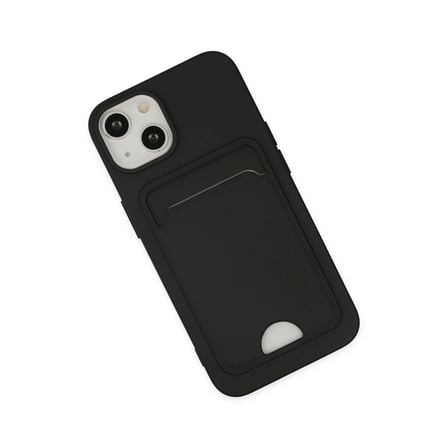 Apple İphone 14 Plus Kılıf Kelvin Kartvizitli Silikon - Siyah