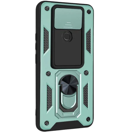 Xiaomi Redmi Note 9 4g Kılıf Pars Lens Yüzüklü Silikon - Yeşil