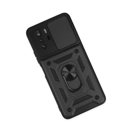 Xiaomi Poco X3 Gt Kılıf Pars Lens Yüzüklü Silikon - Siyah