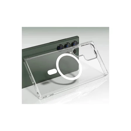Samsung Galaxy S23 Ultra Kılıf Magneticsafe Şeffaf Silikon - Şeffaf