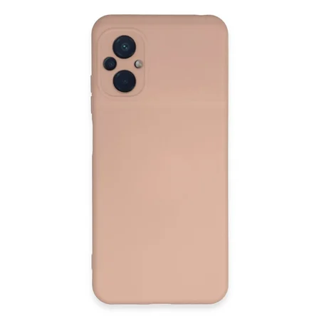 Xiaomi Uyumlu Poco M5 Kılıf Nano İçi Kadife Silikon - Pudra
