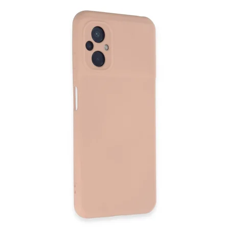 Xiaomi Uyumlu Poco M5 Kılıf Nano İçi Kadife Silikon - Pudra