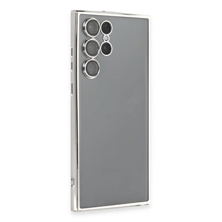 Samsung Galaxy S22 Ultra Kılıf Razer Lensli Silikon - Gümüş