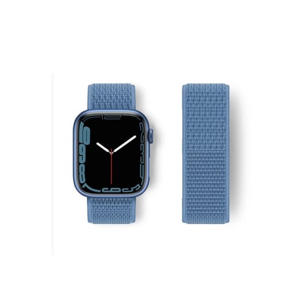 Apple Watch 42mm Hasırlı Cırtcırtlı Kordon - Mavi