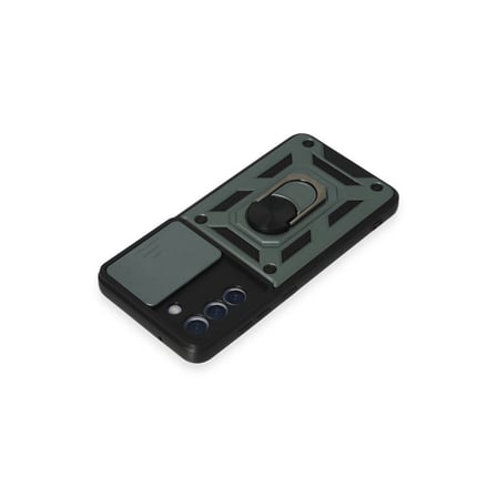 Samsung Galaxy S21 Fe Kılıf Pars Lens Yüzüklü Silikon - Yeşil