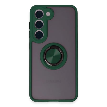 Samsung Galaxy S23 Kılıf Montreal Yüzüklü Silikon Kapak - Yeşil
