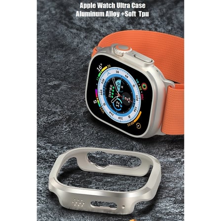 Apple Watch Ultra 49mm Mo-wt3 Alüminyum Camlı Kasa Ekran Koruyucu - Gold