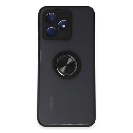 Realme C53 Kılıf Montreal Yüzüklü Silikon Kapak - Siyah