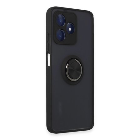 Realme C53 Kılıf Montreal Yüzüklü Silikon Kapak - Siyah
