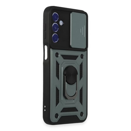 Samsung Galaxy M34 5g Kılıf Pars Lens Yüzüklü Silikon - Yeşil