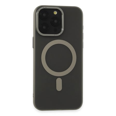 Apple İphone 15 Pro Max Kılıf Lodos Magneticsafe Mat Kapak - Titan Gri
