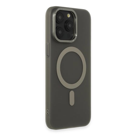 Apple İphone 15 Pro Max Kılıf Lodos Magneticsafe Mat Kapak - Titan Gri