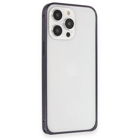 Joko Apple İphone 15 Pro Max Kılıf Metal Bumper Magneticsafe Kapak - Lacivert