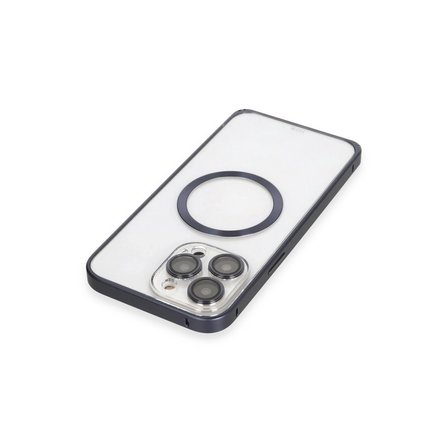Joko Apple İphone 15 Pro Max Kılıf Metal Bumper Magneticsafe Kapak - Lacivert