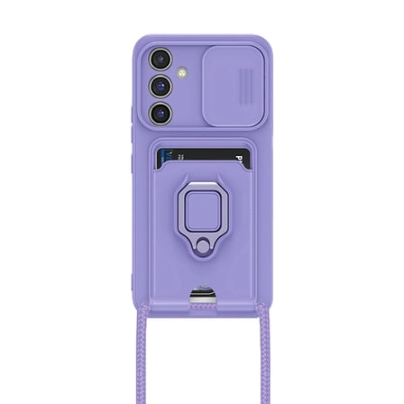 Samsung Galaxy A05s Kılıf Zuma Kartvizitli Yüzüklü Silikon - Lila