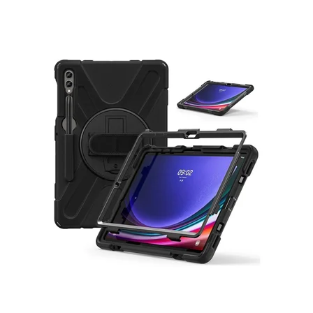 Samsung Uyumlu Galaxy X610 Tab S9 Fe Plus 12.4 Kılıf Amazing Tablet Kapak - Siyah
