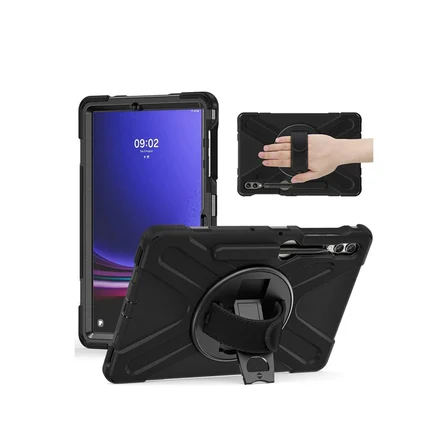 Samsung Uyumlu Galaxy X610 Tab S9 Fe Plus 12.4 Kılıf Amazing Tablet Kapak - Siyah