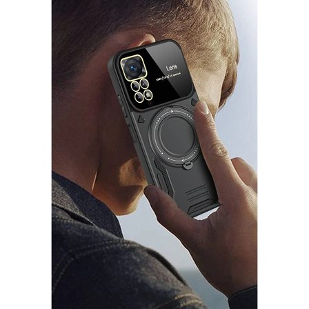 Xiaomi Redmi Note 12 Pro 4g Kılıf Joy Lens Standlı Kapak - Mor