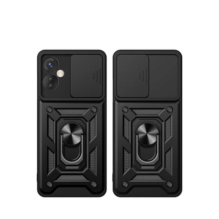 İnfinix Hot 30 4g Kılıf Pars Lens Yüzüklü Silikon - Siyah