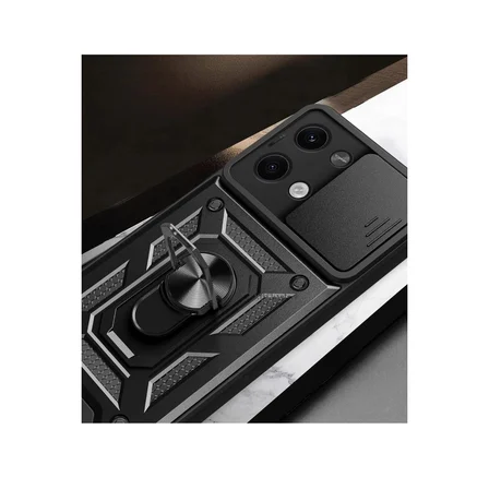 Xiaomi Poco X6 Kılıf Pars Lens Yüzüklü Silikon - Kırmızı