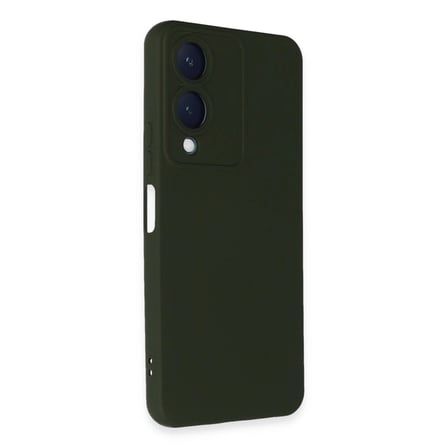 Vivo Y17s Kılıf Nano İçi Kadife Silikon - Koyu Yeşil