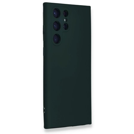 Samsung Galaxy S24 Ultra Kılıf Nano İçi Kadife Silikon - Koyu Yeşil