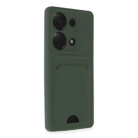 Xiaomi Redmi Note 13 Pro 4g Kılıf Kelvin Kartvizitli Silikon - Koyu Yeşil