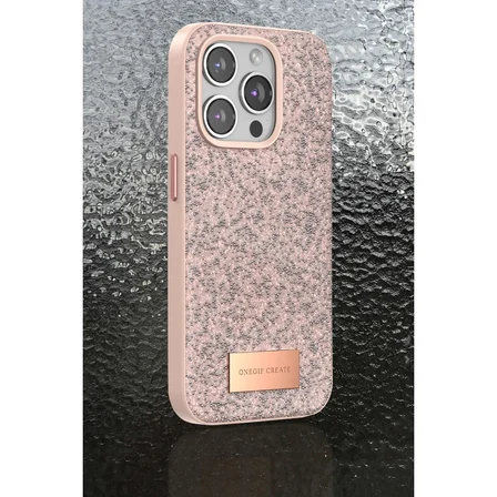 Onegif Apple İphone 14 Pro Max Bright Simli Kapak - Gold