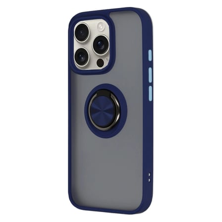 Apple İphone 16 Pro Max Kılıf Montreal Yüzüklü Silikon Kapak - Lacivert